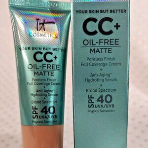 IT Cosmetics CC+ OIL FREE MATTE Pore Minimizing FULL Coverage Cream MEDIUM 1.08z